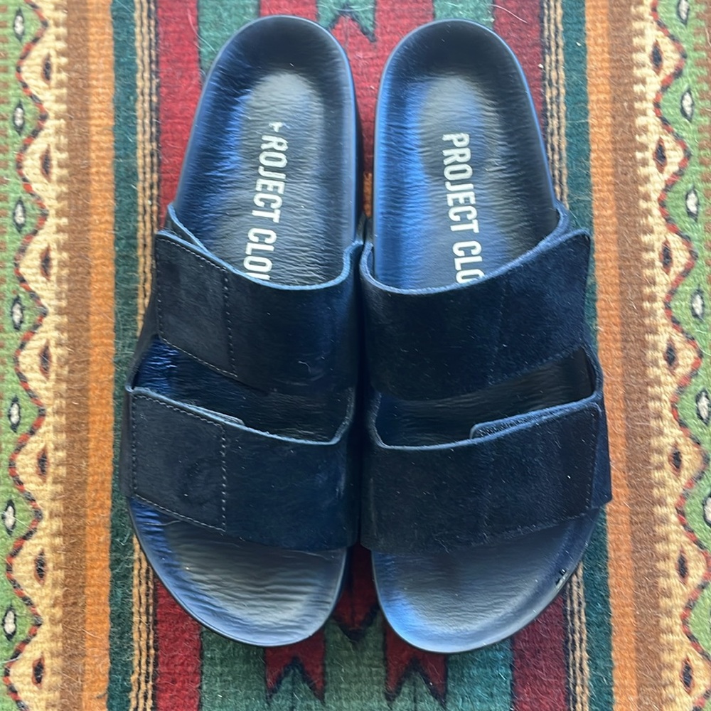 Project Cloud Black Platform Slip On Sandals 8.5 … - image 6